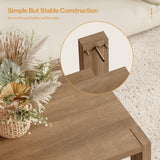 SICOTAS Farmhouse Wood Coffee Table - Boho Table with Storage Shelf, Rectangle Center Table Wood Look Accent Table, 2-Tier Sofa Side Table Mid Century SICOTAS