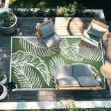 wikiwiki Outdoor Rug, 5x8ft Waterproof Reversible Mat Indoor Outdoor Rugs Carpet, Small Area Rug Plastic Straw Rug for Patio Deck Balcony Pool RV Camping Beach Picnic, Green, Rugscape Series wikiwiki