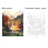 QUITEDEW Paint by Number for Adults,Mountain Waterfall Paint by Numbers, Nature Scenery Paint by Number Kits,Suitable for Home Wall Decoration 16x20 Inch QUITEDEW