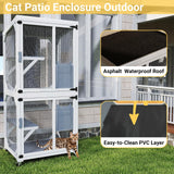 Yafylly Catio Outdoor Cat Enclosure, Cat Condo for Patio, Wooden Movable Cats Cage with 4 Wheels, Outside Cats House Weatherproof, Cats Condo Outdoor with 3 Platforms Yafylly