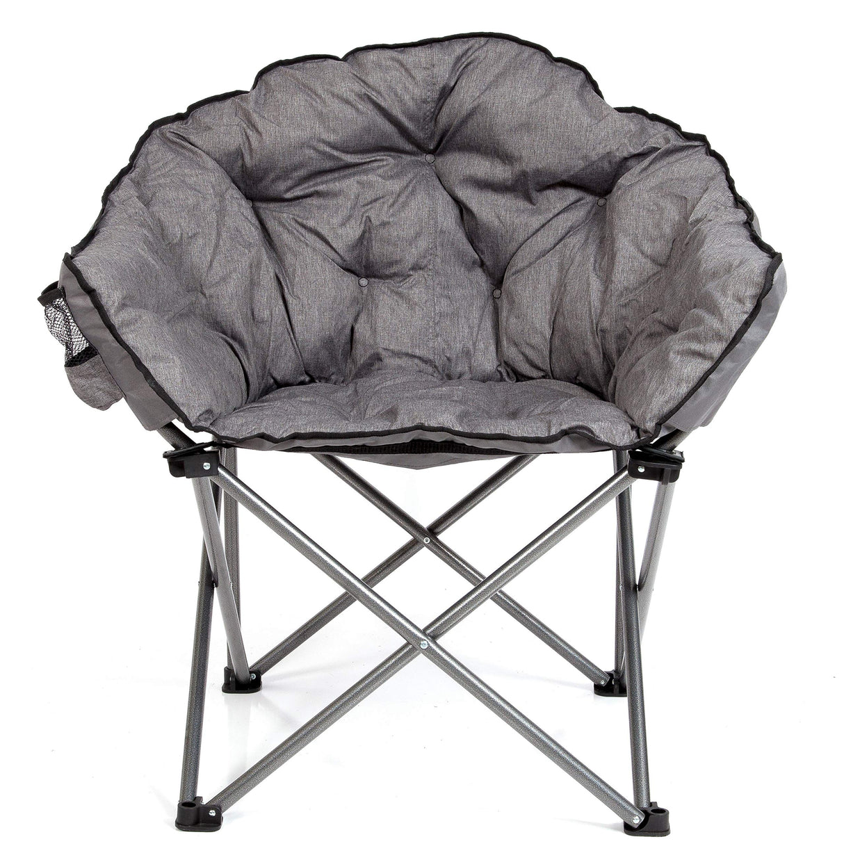 MacSports C932S-129 Padded Cushion Outdoor Folding Lounge Patio Club Chair, Gray MacSports