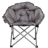 MacSports C932S-129 Padded Cushion Outdoor Folding Lounge Patio Club Chair, Gray MacSports