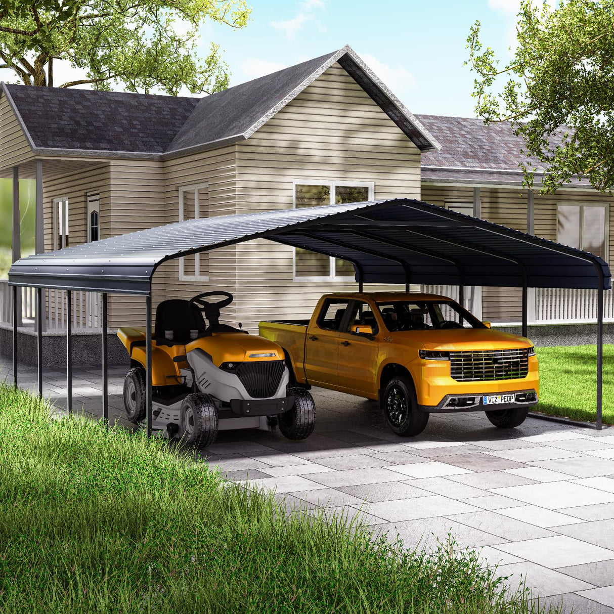 Special Paradise 20x20 Metal Carport Canopy – Heavy-Duty RV Shelter, Perfect as Car Port，Car Tent, Garden Shed & Weatherproof Storage Solution Special Paradise