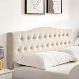 Huatean Home Tufted Upholstered Headboard Twin Size, Sturdy and Durable Solid Wood Twin XL headboard, Fabric Headboard Adjustable Height from 37” to 51”, Modern Button Diamond Design Head Board, Beige Huatean Home