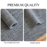 Softalker Faux Linen Placemats Set of 4-12 x 18 Inch, Heat Resistant Double Layered Durable Burlap Farmhouse Place Mats, Non-Slip Washable Rustic Table Mats for Dining, Kitchen, Party（Light Grey Softalker
