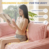 MAXYOYO Bean Bag Chair for Living Room, Upholstered Loveseat Sofa Couch with Deep Seating, Wide Armrests Boneless Couch Sofa in a Box for Bedroom Office Apartment, No Assembly, Pink MAXYOYO