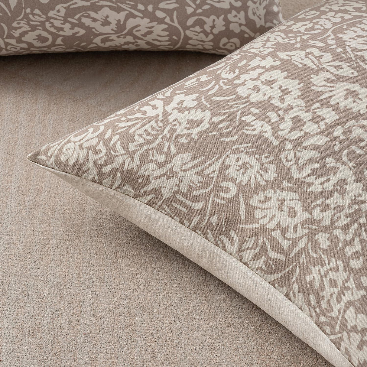 MIULEE Floral Pillow Covers Decorative Throw Pillow Covers 18x18 Pack of 2 Modern Linen Cushion Covers Farmhouse Neutral Pillow Covers for Living Room Sofa Bed,Cream Oatmea MIULEE