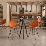 SIZOTA Round Bar Table, 37.4" High Pub Table, 31" Small Cocktail Table with Metal Base & Glass Top, for Small Spaces, Bistro Pub, Cafe(Black) SIZOTA