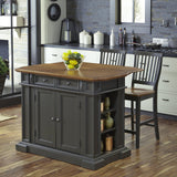 Homestyles Americana Gray Kitchen Island with Drop Leaf Breakfast Bar homestyles