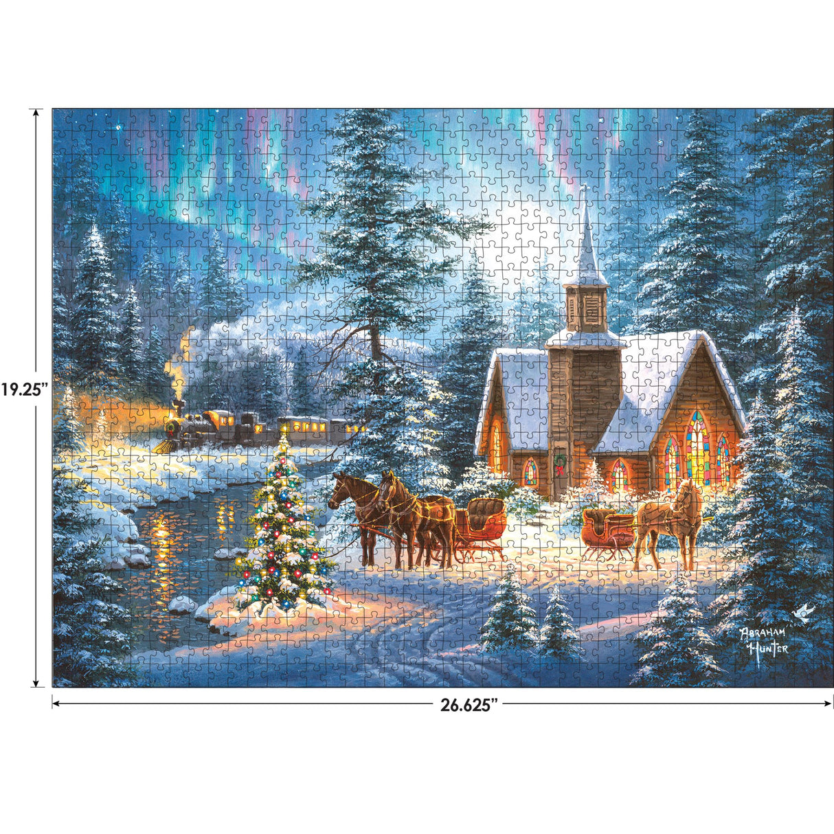 RoseArt - Abraham Hunter - Silent Night - 1000 Piece Jigsaw Puzzle for Adults RoseArt