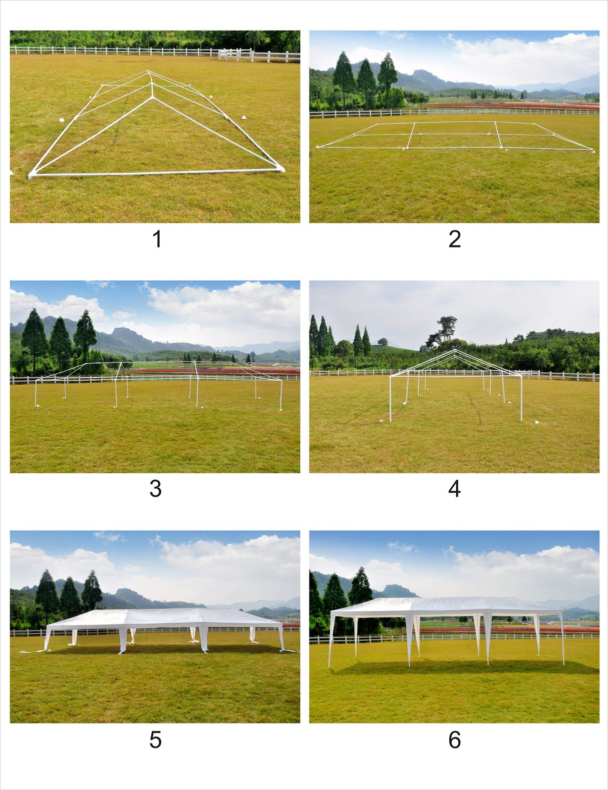 GOJOOASIS Wedding Party Tent 10x30 White Outdoor Canopy Tent Outdoor Gazebo (10' x 30' with 5 Walls) GOJOOASIS