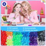 5800 PCS Clay Beads Bracelet Making Kit, 24 Colors Flat Preppy Beads for Friendship Jewelry Making, Polymer Heishi Beads with Charms DIY Arts and Crafts Birthday Gifts Toys for Teen Girls Age 6+ BHYTAKI