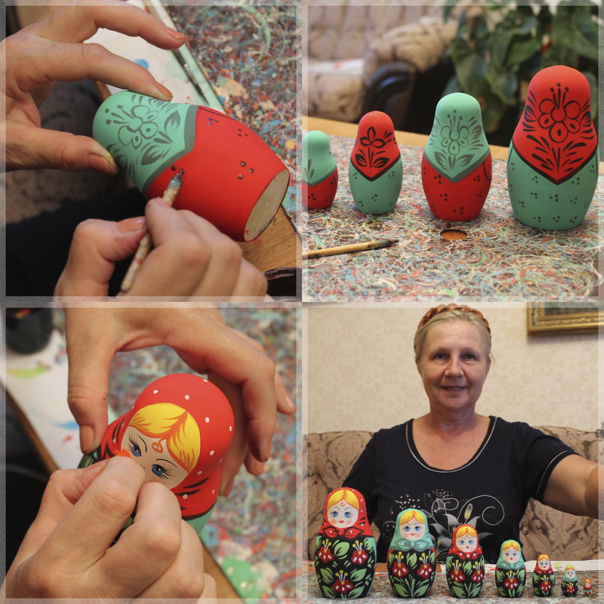 Unpainted Nesting Dolls - DIY 7 Matryoshka Nesting Dolls Blank - DIY Unfinished Blank Doll for Paint Gifts - Make Your Own Doll MATRYOSHKA&HANDICRAFT