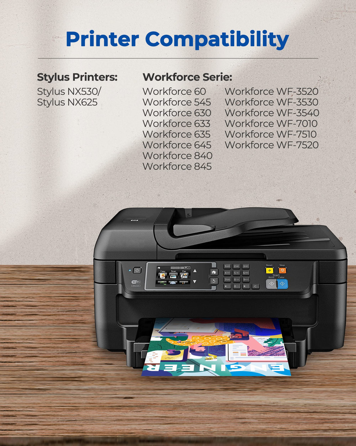 MCYCOLOR 126XL Ink Remanufactured for Epson T126 Ink Cartridge to use with Workforce 435 520 545 635 WF-3520 WF-3530 WF-3540 WF-7010 WF-7510 Stylus NX330(2 Black,1 Cyan,1 Magenta,1 Yellow) MCYCOLOR