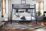 Novogratz Maxwell Twin-Over-Full Metal Bunk Bed with Ladder and Guardrails, Navy Blue Novogratz