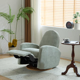 GDFStudio Swivel Glider Recliner Chair Nursery Rocker Recliner Chair with Boucle Upholstered High Back Single Seat Sofa Chair with Deep Seat Manual Nursing Reclining for Living Room, Light Green GDFStudio