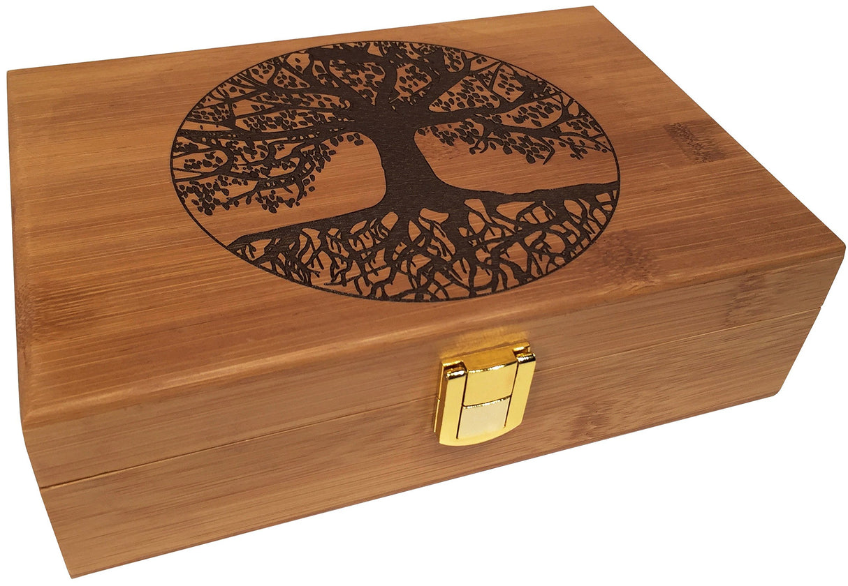 Blake & Lake Tree of Life Keepsake Box - Wooden Keepsake Box with Hinged Lid - Engraved Design - Decorative Wooden Boxes with Lids - Wood Gift Box Blake & Lake