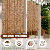 CSBWDLT Reed Roller Blinds Shades, Vertical Lifting and Breathable Waterproof Design, Sun Shade and Ventilation, Easy Installation,30" Wx64 H CSBWDLT