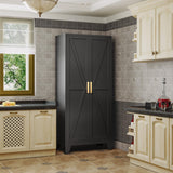 QINPTWUT Large Metal Kitchen Pantry Cabinet with Adjustable Shelves - Freestanding Kitchen Storage Cabinet for Dining Room,Livingroom Bathroom, Hallway, Workshop, Office QINPTWUT