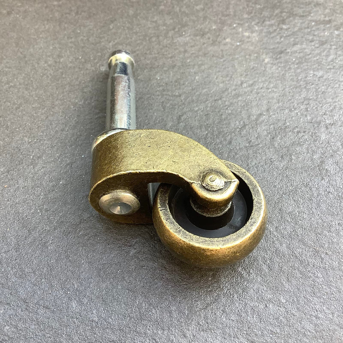 LUXUFUL 1" Swivel Stem Ball Caster Wheel, Zinc Alloy Castor for Furniture Socket Type Mounting Stem, Antique Brass, 353lbs, Pack of 4 LUXUFUL