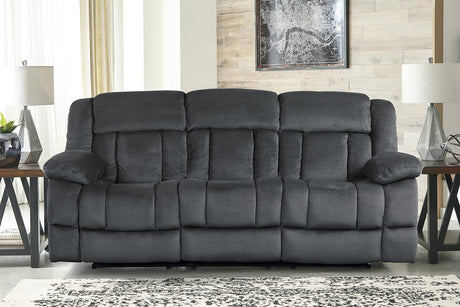 Lexicon Home Theater Seating, Wall Hugger Manual Reclining Sofa, 3-Seat Dual Recliner Sofa for Living Room, 90" W Sofa, Charcoal Lexicon