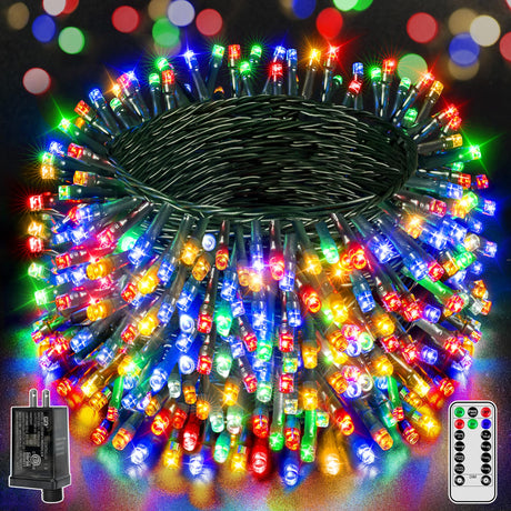 BrightChristmas 328 FT 1000 LED Christmas Lights, Waterproof Outdoor String Lights with Remote and Timer, Christmas Tree Lights with 8 Modes Dimmable, Fairy Lights for Holiday Decor (Multicolor) BrightChristmas