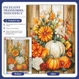 Pumpkin Diamond Art Kits for Adults, Fall Diamond Painting Kits for Adults Beginners, DIY 5D Diamond Painting with Round Gem Art Kits for Gift Home Wall Decor 12x16 Inch Fountor