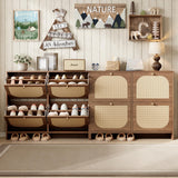 Nicetree Shoe Cabinet Storage for Entryway, Narrow Shoe Organizers with 4 Flip Drawers, Freestanding Large Shoe Rack with 3-Tier Adjustable Shelves for Hallway Nicetree