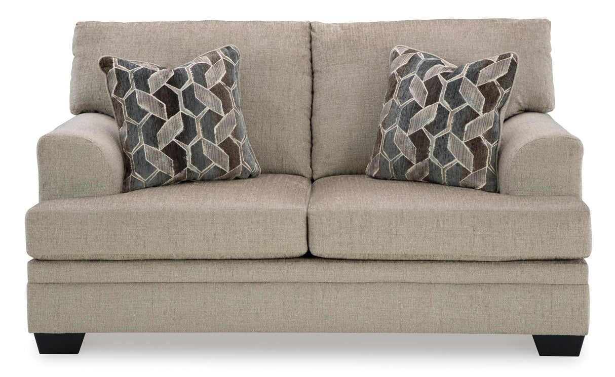 Signature Design by Ashley Stonemeade Casual Loveseat with 2 Toss Pillows, Light Brown Signature Design by Ashley