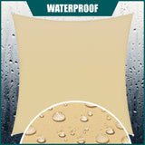 Royal Shade 14' x 14' Beige Square Waterproof Sun Shade Sail Canopy Awning, UPF50+ 98% UV Blockage & Water Resistant rsTADS14, Outdoor Backyard Patio Garden Carport (We Make Custom Size) Royal Shade