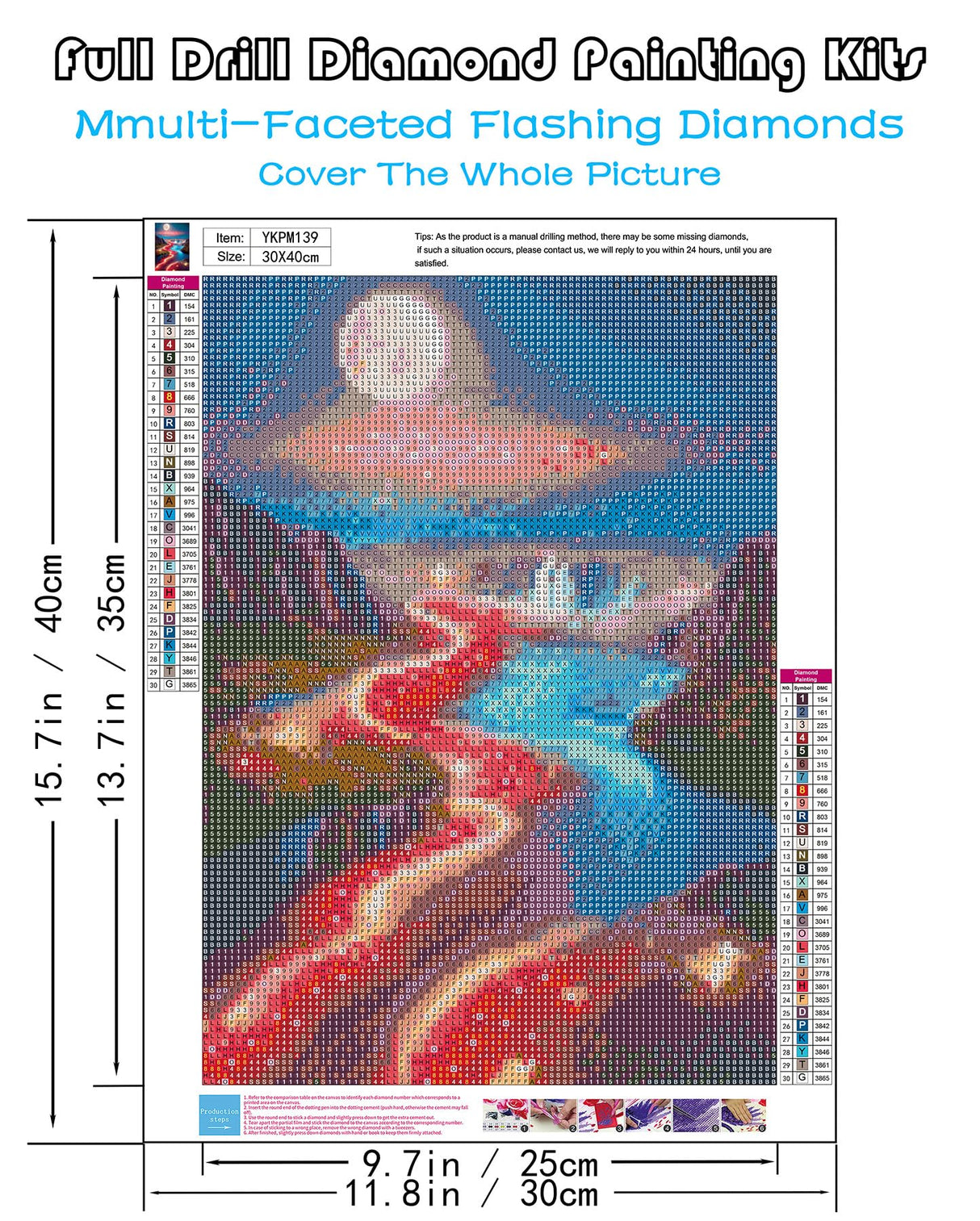 KINPLUB 5D Diamond Painting Kits for Adults, Moon Landscape Diamond Art Kits for Beginners, DIY Full Round Drill Paint by Diamonds, Home Wall Decor 12 x 16 Inch KINPLUB