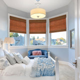 Radiance Custom Cut-to-Width Cordless Maple Cape Cod Flatweave Bamboo Roman Shade with Valance, 26 in. W x 64 in. L Radiance