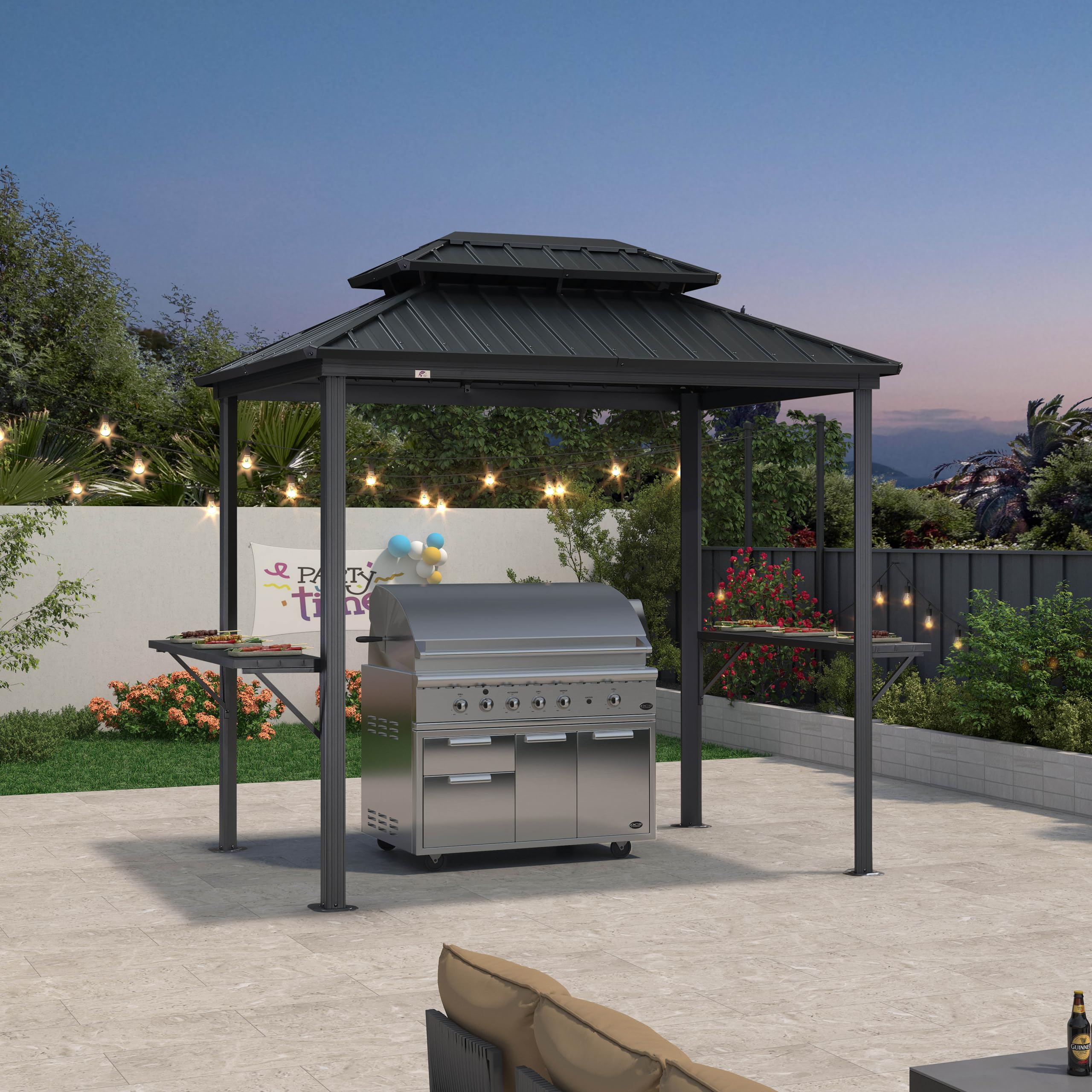 Purple Leaf Hardtop Grill Gazebo - Thumbnail 4