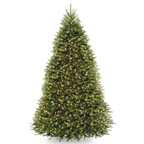 National Tree Company Pre-Lit Artificial Full Christmas Tree, Green, Dunhill Fir, White Lights, Includes Stand, 9 Feet National Tree Company