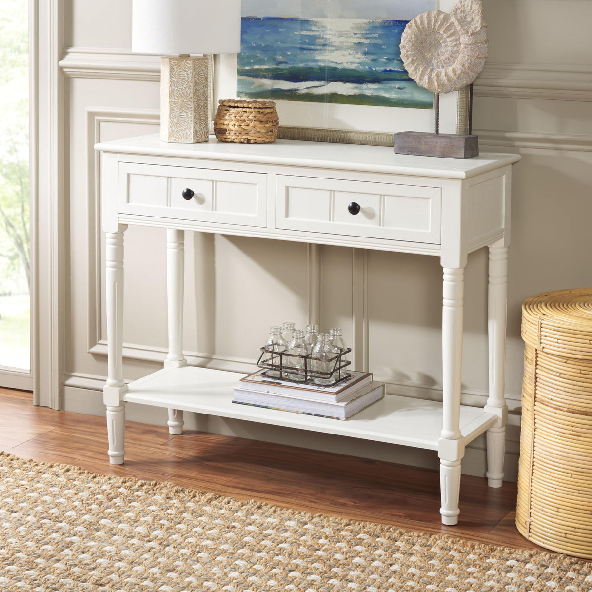 Safavieh American Homes Collection Samantha Distressed/Cream 2-Drawer Console Table Safavieh