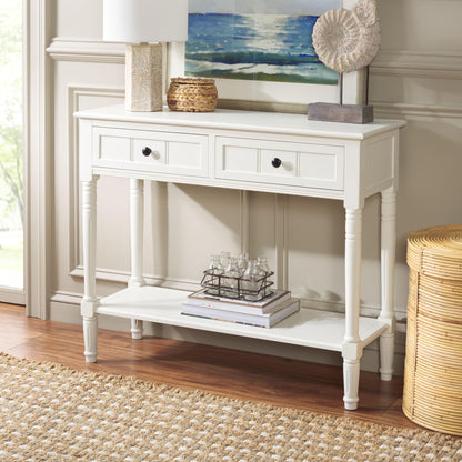 Safavieh American Homes Collection Samantha Distressed/Cream 2-Drawer Console Table - WoodArtSupply