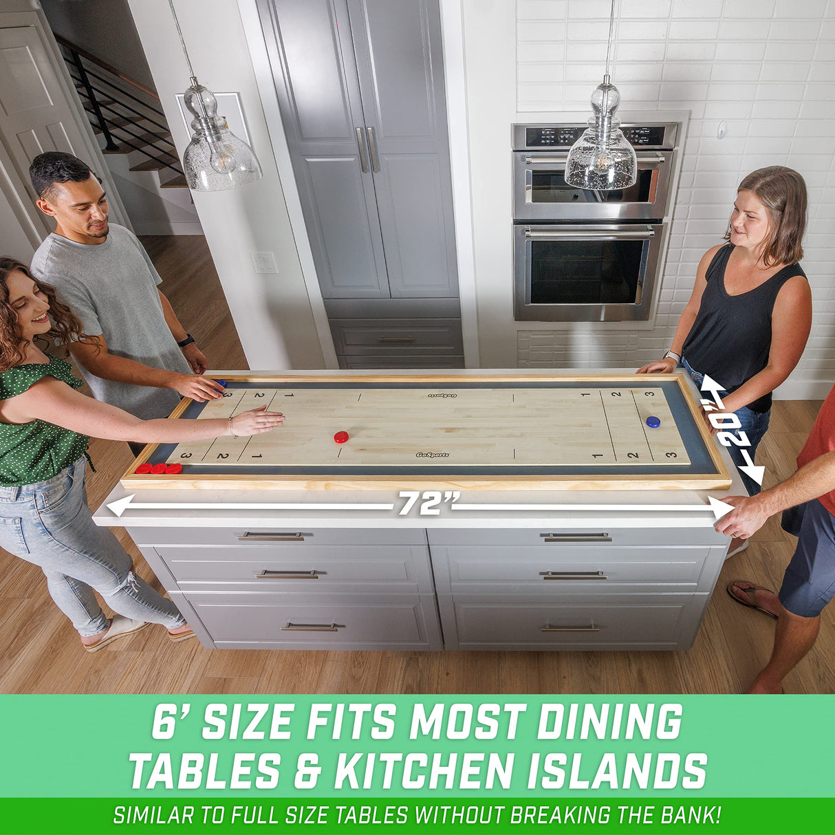 GoSports Shuffleboard and Curling 2 in 1 Board Games - Classic Tabletop or Giant Size - Choose Your Style GoSports