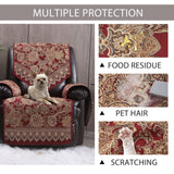 LUFEIJIASHI Recliner Chair Covers Non Slip Waterproof Large Recliner Covers for Leather Recliner,Electric Reclining Chair Covers for Living Room Dog Sofa Furniture Protective Cover Red LUFEIJIASHI