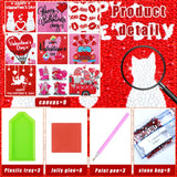 9 Pcs Christmas 5D Diamond Painting Kits - Valentine's Day Round Drill 5D Diamond Heart Craft Handmade Square Drill Diamond Painting Art (Heart Style) Charniol