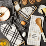 DII Home Sweet Farmhouse Kitchen Collection, Potholder/Oven Mitt/Dishtowel Set, Black, 4 Count DII