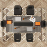 Tribesigns 6FT Conference Table, 70.86L x 35.43W x 29.52H Inches Boat Shaped Meeting Table, Industrial Grey Seminar Table for Office Meeting Conference Room (6ft, Grey) Tribesigns