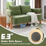 QNZK 67" L Loveseat Sofa, Mid Century Modern Sofa Couch with 2 Pillows, Comfy Chenille Couches, Upholstered Small Sofa for Living Room, Bedroom, Apartment & Office, Easy Assembly, Green QNZK