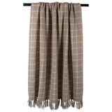 DII Transitional Checked Plaid Woven Throw, 50x60, Stone DII