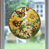 LYENYI 5D Sunflower Butterfly Diamond Painting Kits for Adults Hanging Sign Wall Art Sign Diamond Art Suncatcher Hanging Ornament Home Garden Wall Door Hanging Painting Kits, Yellow LYENYI