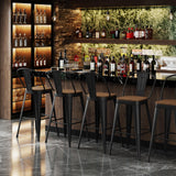 Andeworld Metal Bar Stools Set of 4, 24 inch Counter Height Barstools with Backs Farmhouse Modern High Back Bar Stools with Larger Seat Kitchen Dining Bar Chairs,Matte Black Andeworld