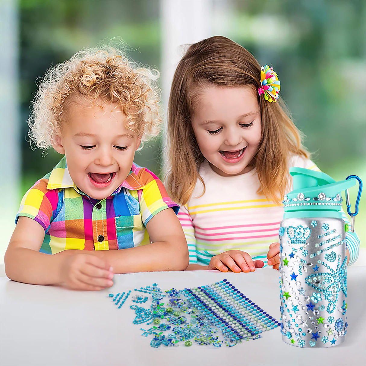 Easter Basket Stuffers for Kids Girls Teens, Easter Gifts for Kids Girls, Decorate Your Own Water Bottle Kits for Girls, Girls Toys Ages 6-8, Crafts for Kids Ages 4 5 6 7 8 9 10 Year Old Girl Gift YGAUZ