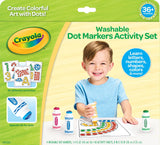 Crayola Washable Dot Markers Activity Set, 30 Toddler Coloring Pages & 4 Washable Markers, Dot Paints for Toddlers, Toddler Gifts, Ages 3+ Crayola