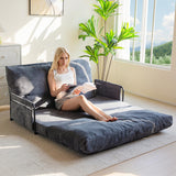 YOSHOOT Lazy Floor Sofa Convertible Bean Bag Sofa Bed Couch, 5-Position Foldable Sleeper Chair with Armrest, Ideal for Reading & Gaming YOSHOOT