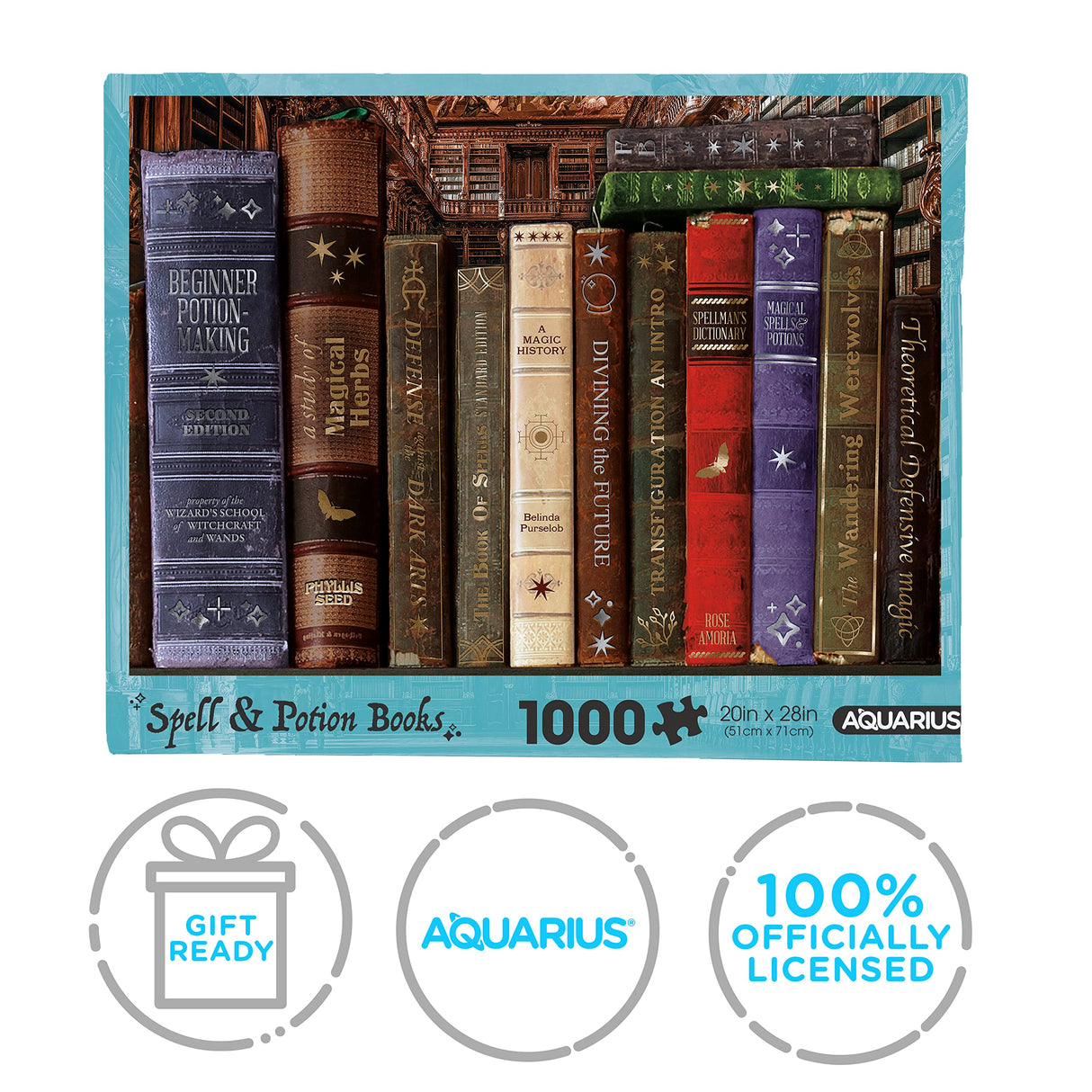 AQUARIUS Spell & Potion Books Puzzle (1000 Piece Jigsaw Puzzle) - Glare Free - Precision Fit, 22'' x 28'' (65489) AQUARIUS