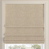 Sun Zero Seraphina Textured 100% Blackout Cordless Roman Shade, 31" x 64", Taupe Sun Zero